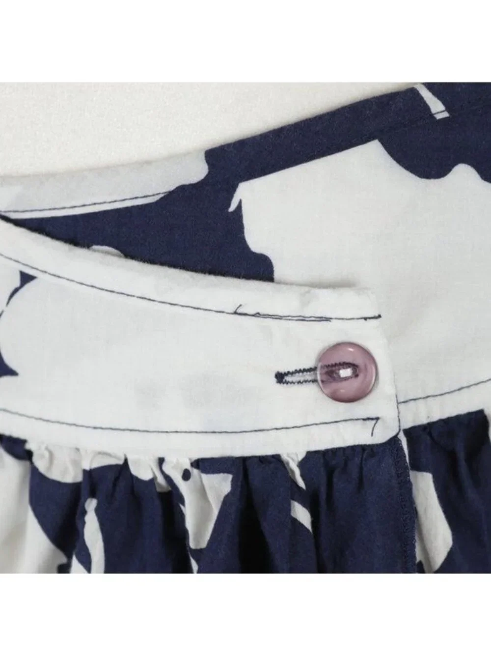 Roxy Juniors Size 7 Blue White Floral Ruffled Wrap Mini Skirt